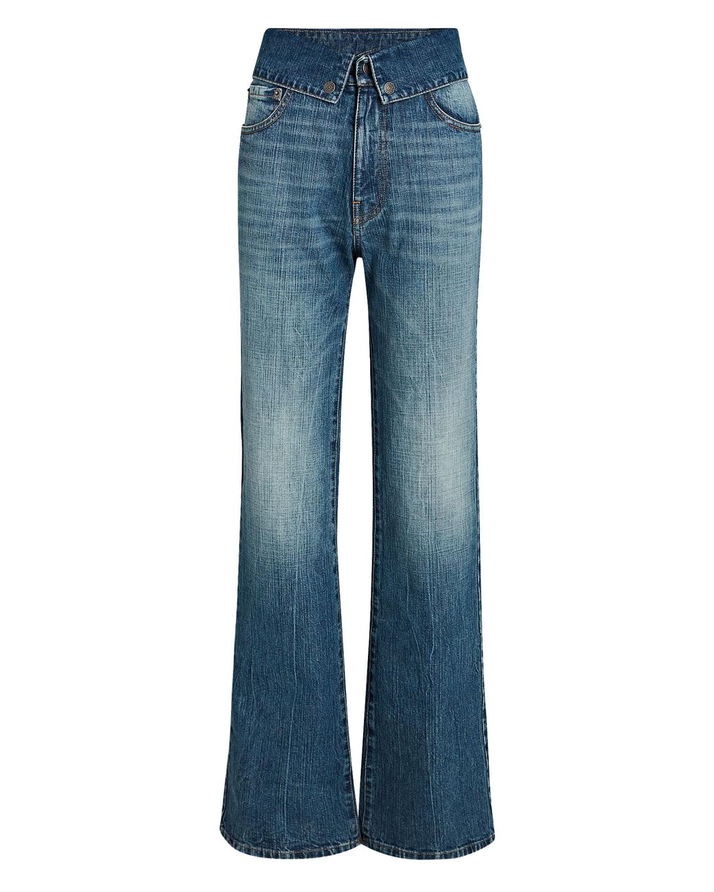 SER.O.YA Valerie Foldover Wide-leg Jeans in Blue | Lyst