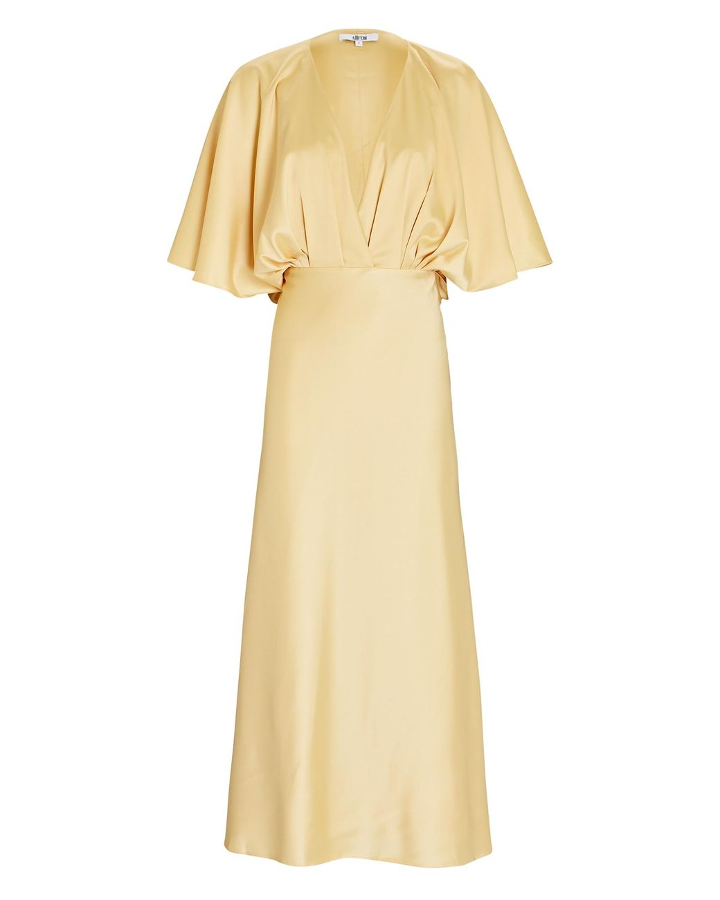 AIIFOS Isabelle Satin Maxi Dress in Yellow | Lyst