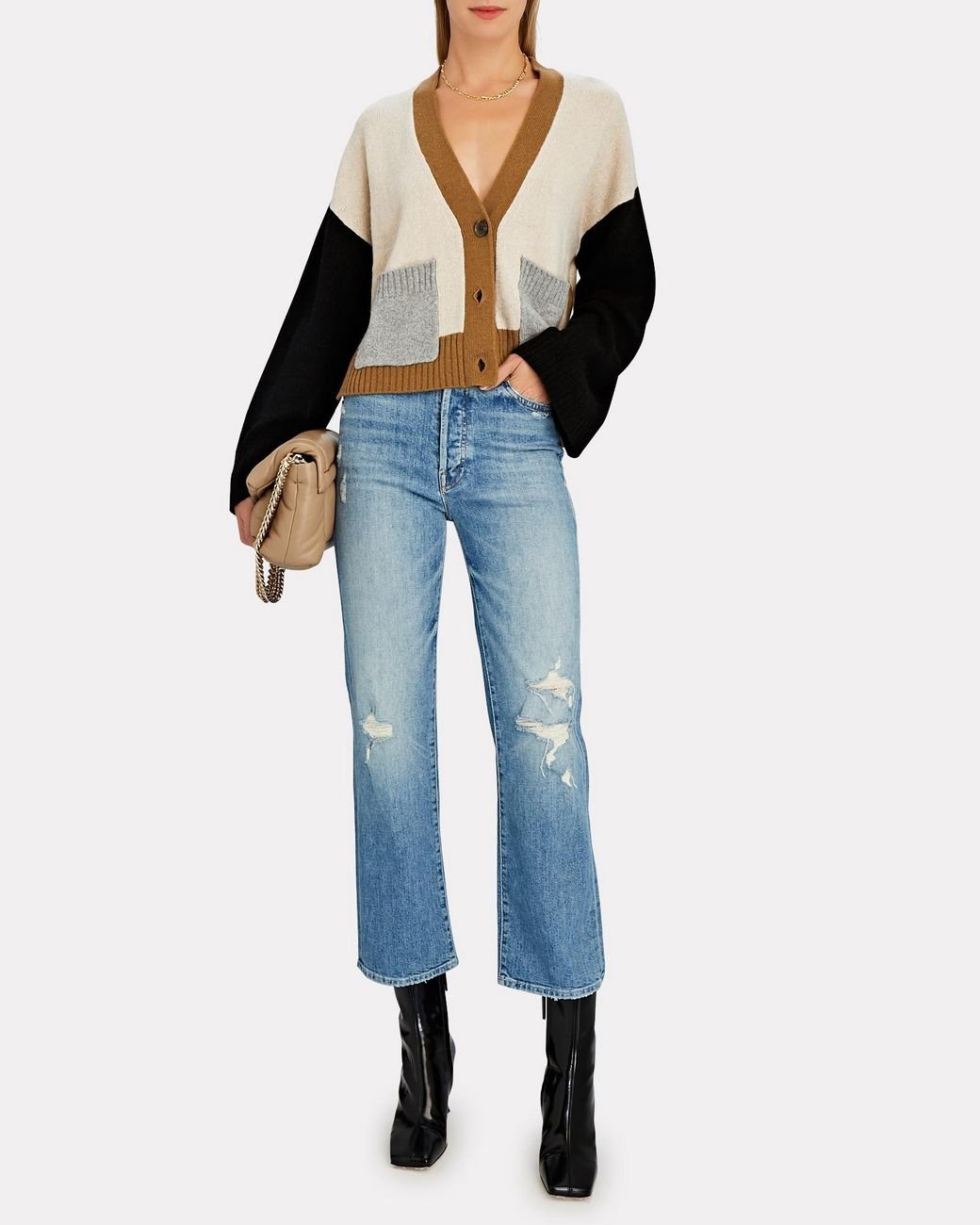 frame color blocked sweater