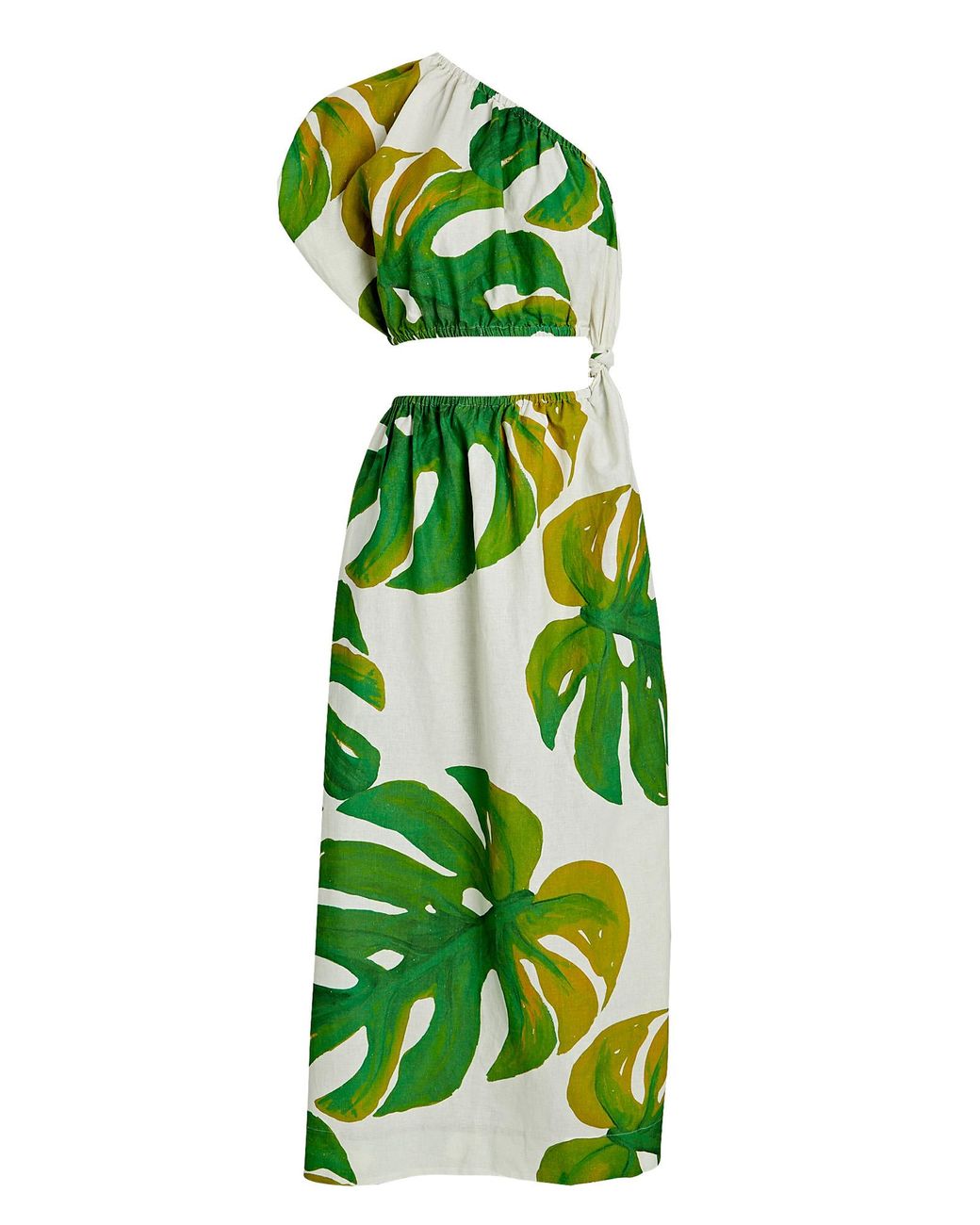 FARM Rio Monsterra One-shoulder Cut-out Maxi Dress in Green | Lyst