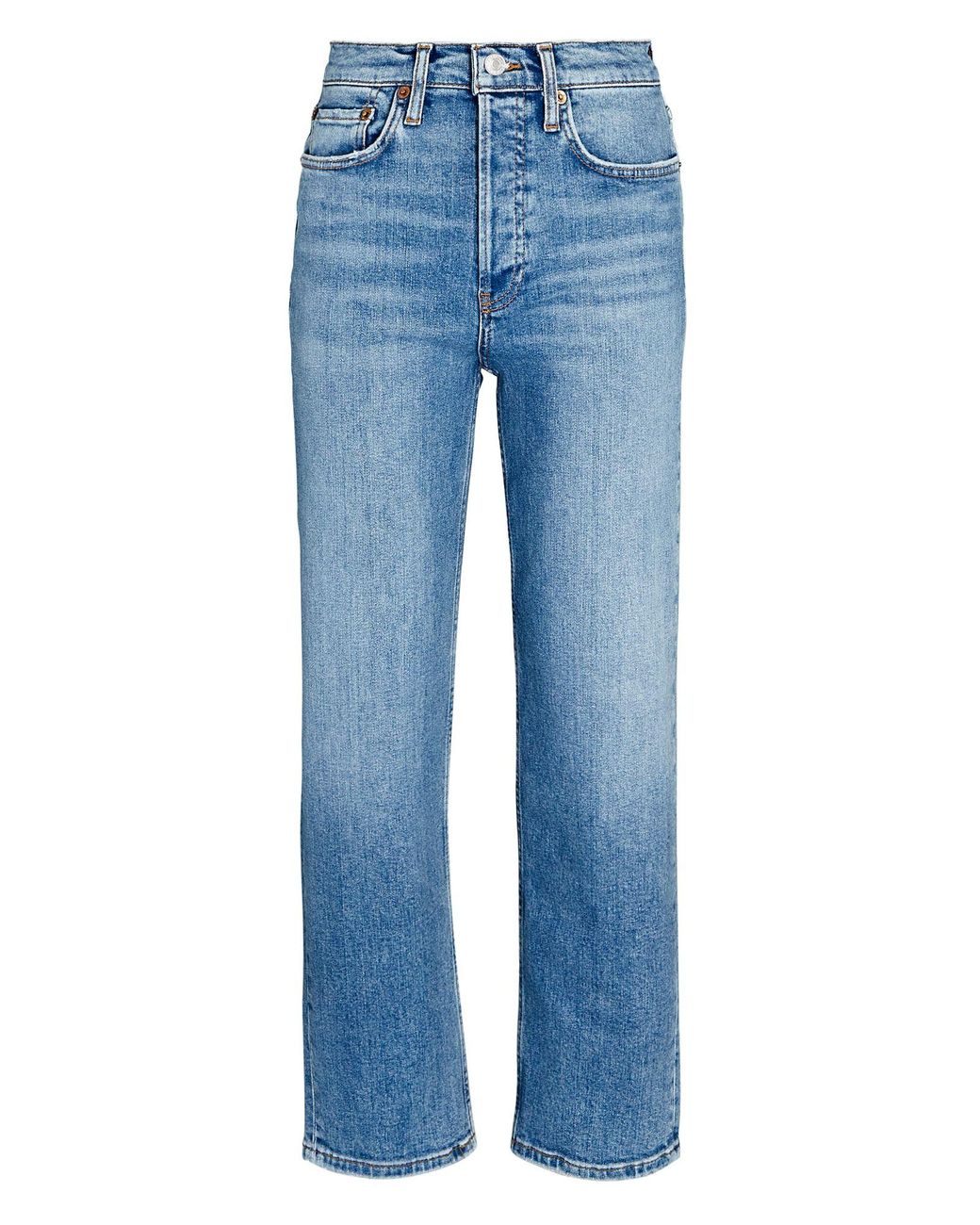 RE/DONE 70s High-rise Stove Pipe Jeans in Blue | Lyst