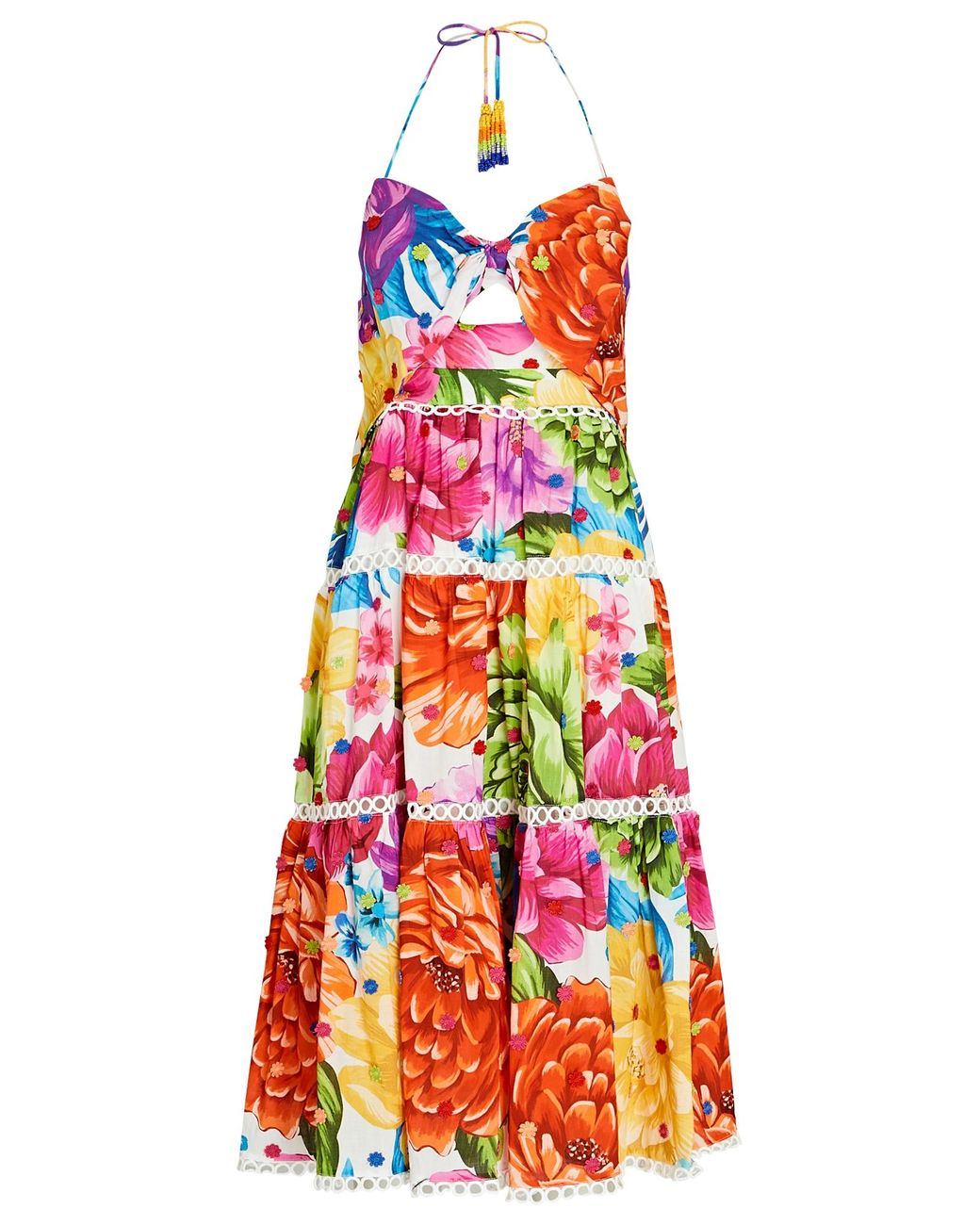FARM Rio Rainbow Chita Floral Midi Dress in Red Lyst Canada