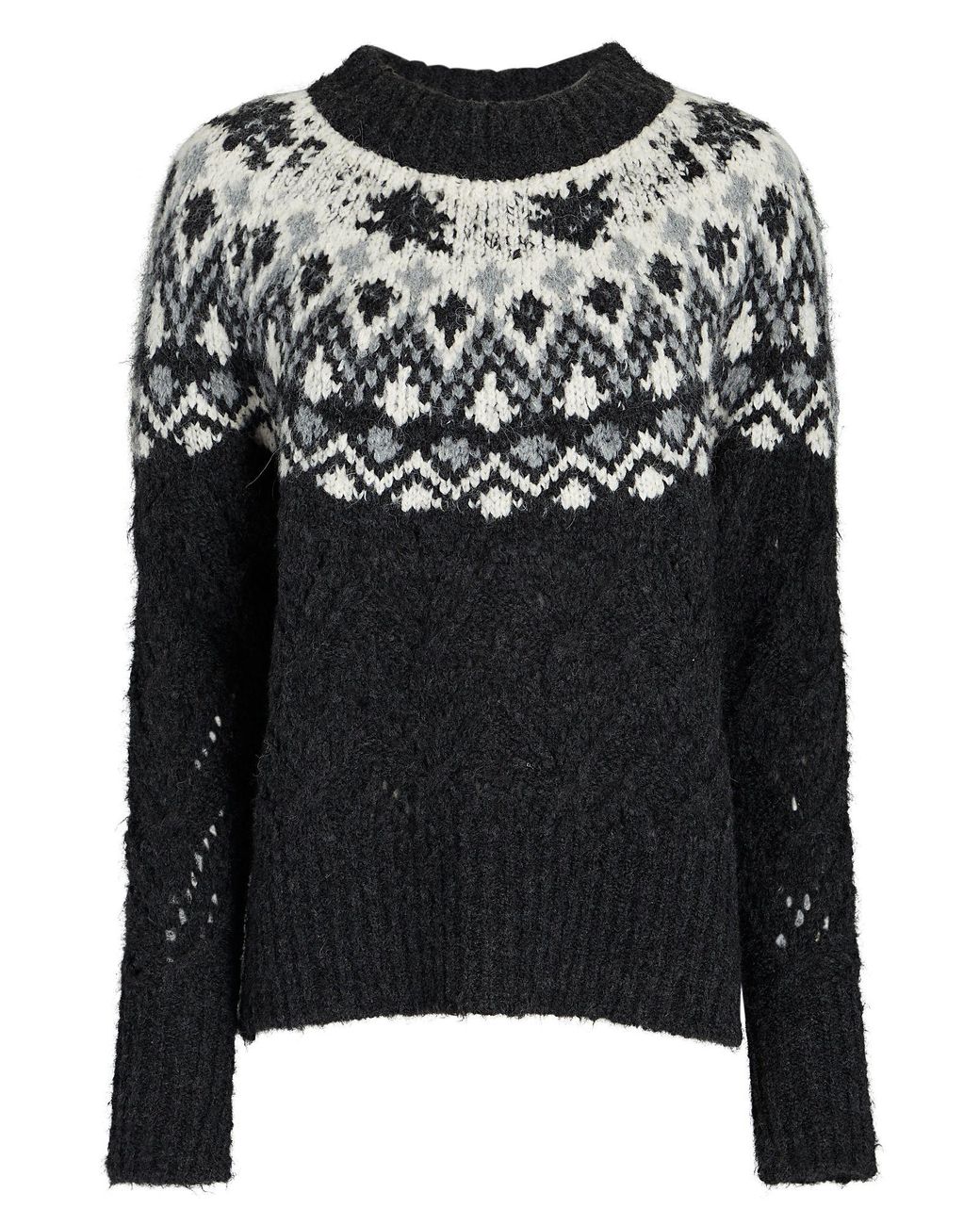 Veronica Beard Jerin Fair Isle Sweater in Black | Lyst