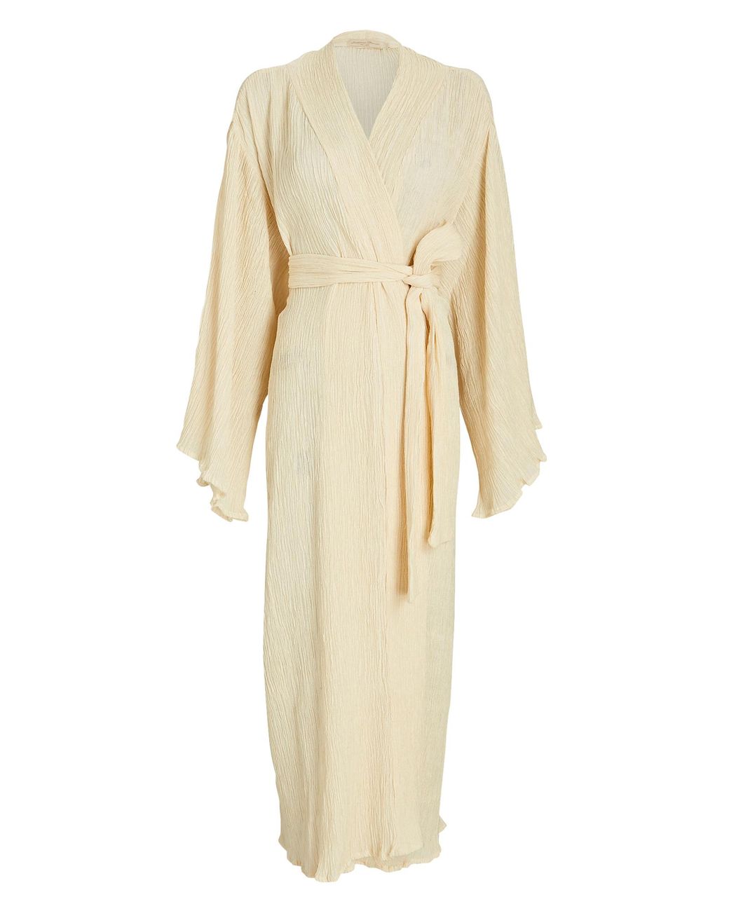 Savannah Morrow Rumba Crinkled Silk-bamboo Robe in White | Lyst