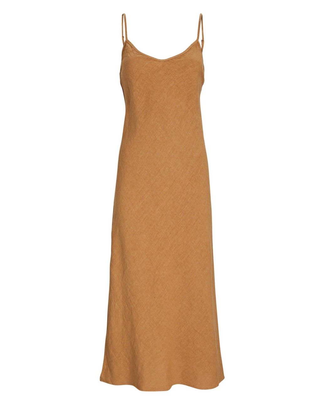 Enza Costa Linen Slip Midi Dress in Natural | Lyst
