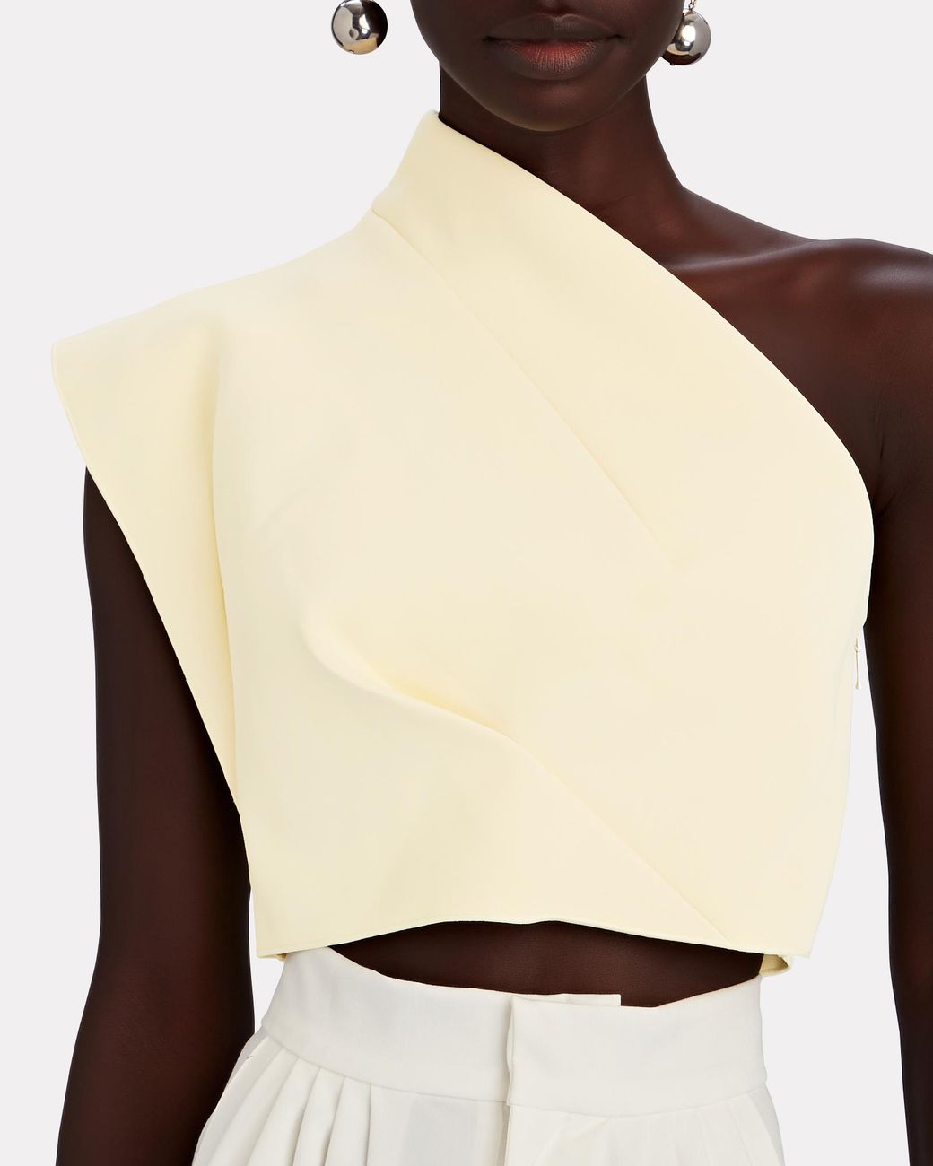 Acler Anderson One-shoulder Cady Crop Top in Yellow | Lyst