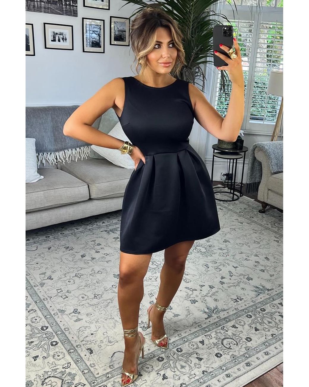 Black dress skater style sale