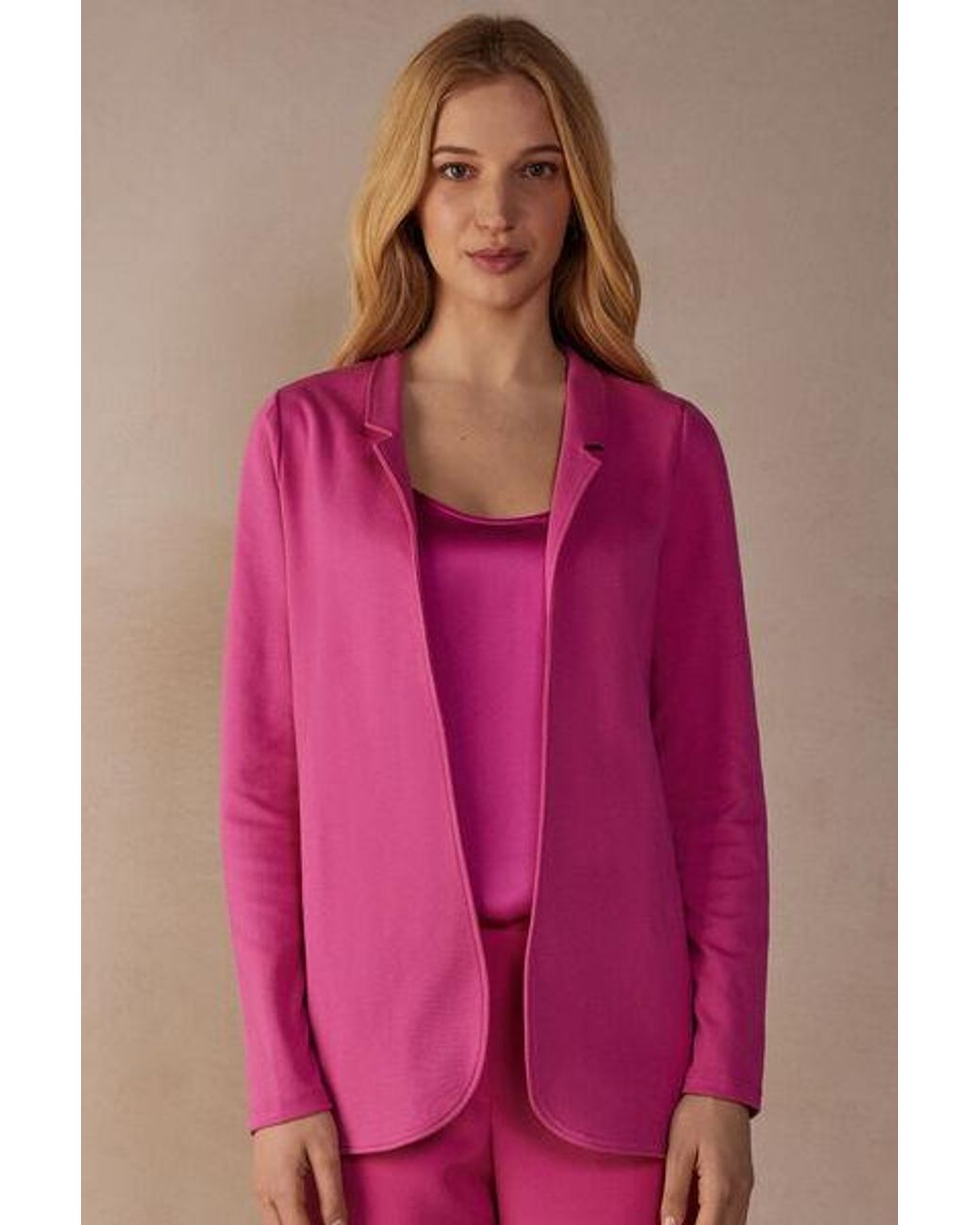 Giacca Manica Lunga in Interlock di Cotone di Intimissimi in Rosa | Lyst