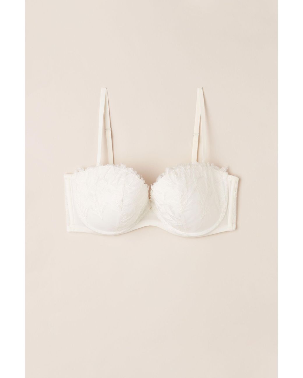Intimissimi Tulle Fly Me To The Moon Anna Bandeau Bra in White | Lyst