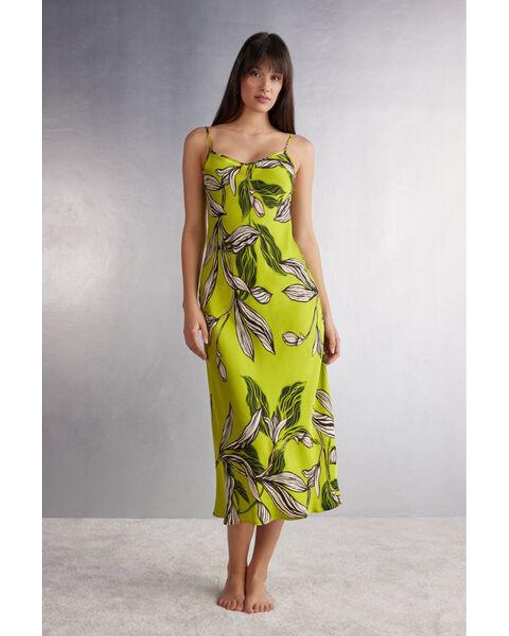 Sottoveste Lunga in Raso di Viscosa Sweet Like Sugar di Intimissimi in Verde Lyst