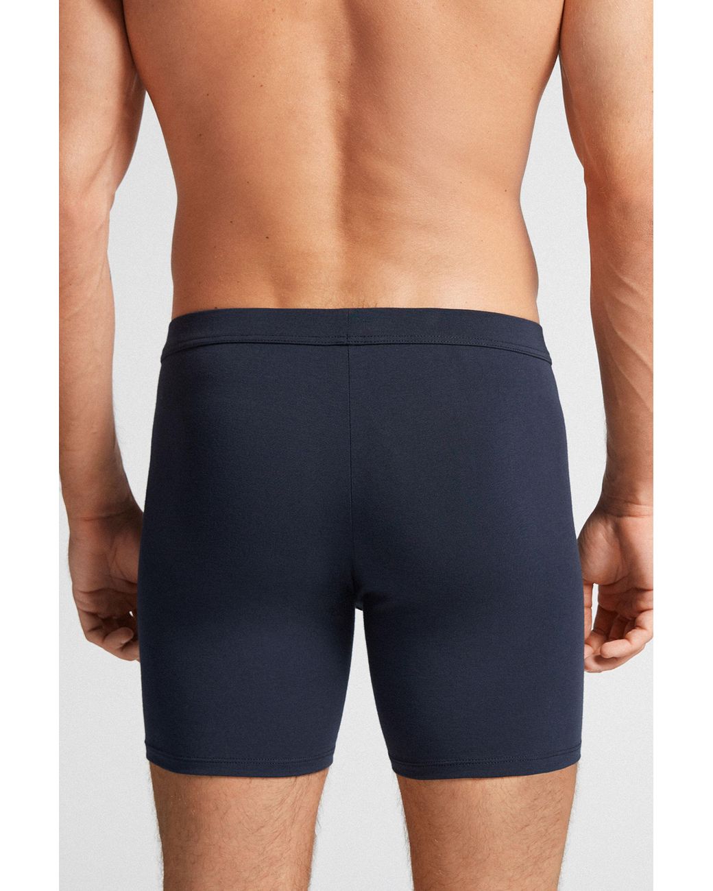 Intimissimi Long Boxers In Stretch Supima® Cotton in Blue for Men | Lyst