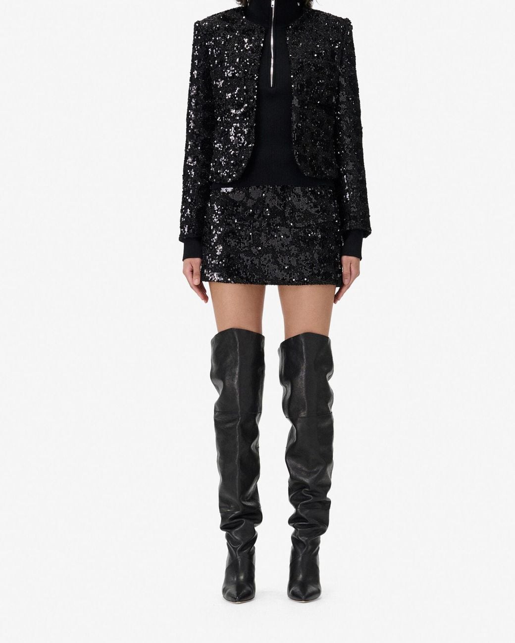 VESTE À SEQUINS IRO en coloris Black