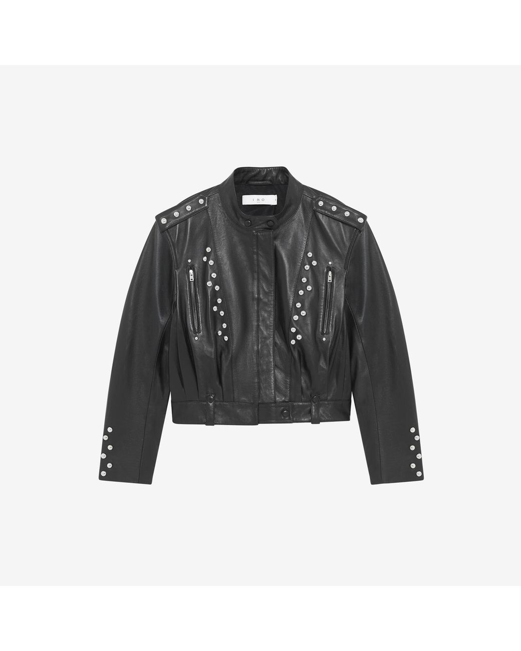 IRO Blue Studded Leather Jacket