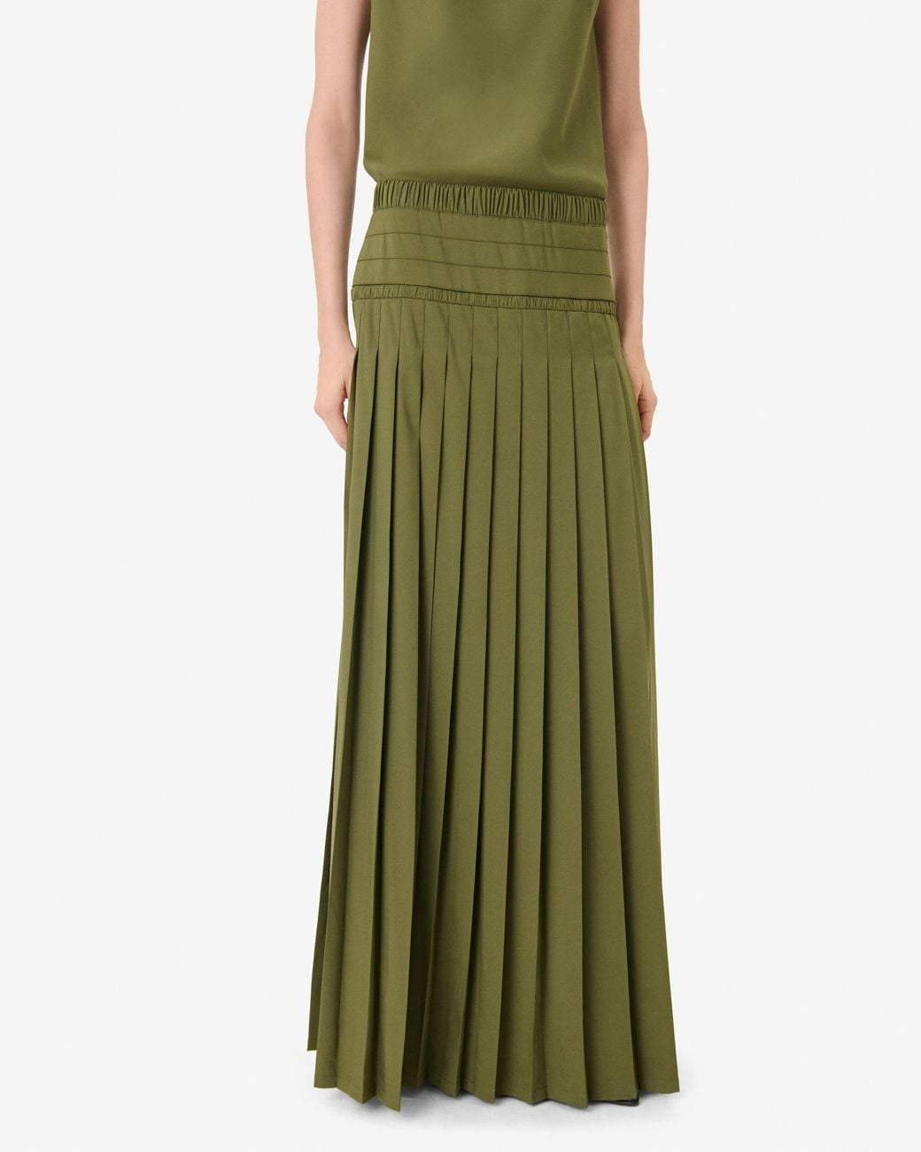 IRO Green Long Pleated Skirt