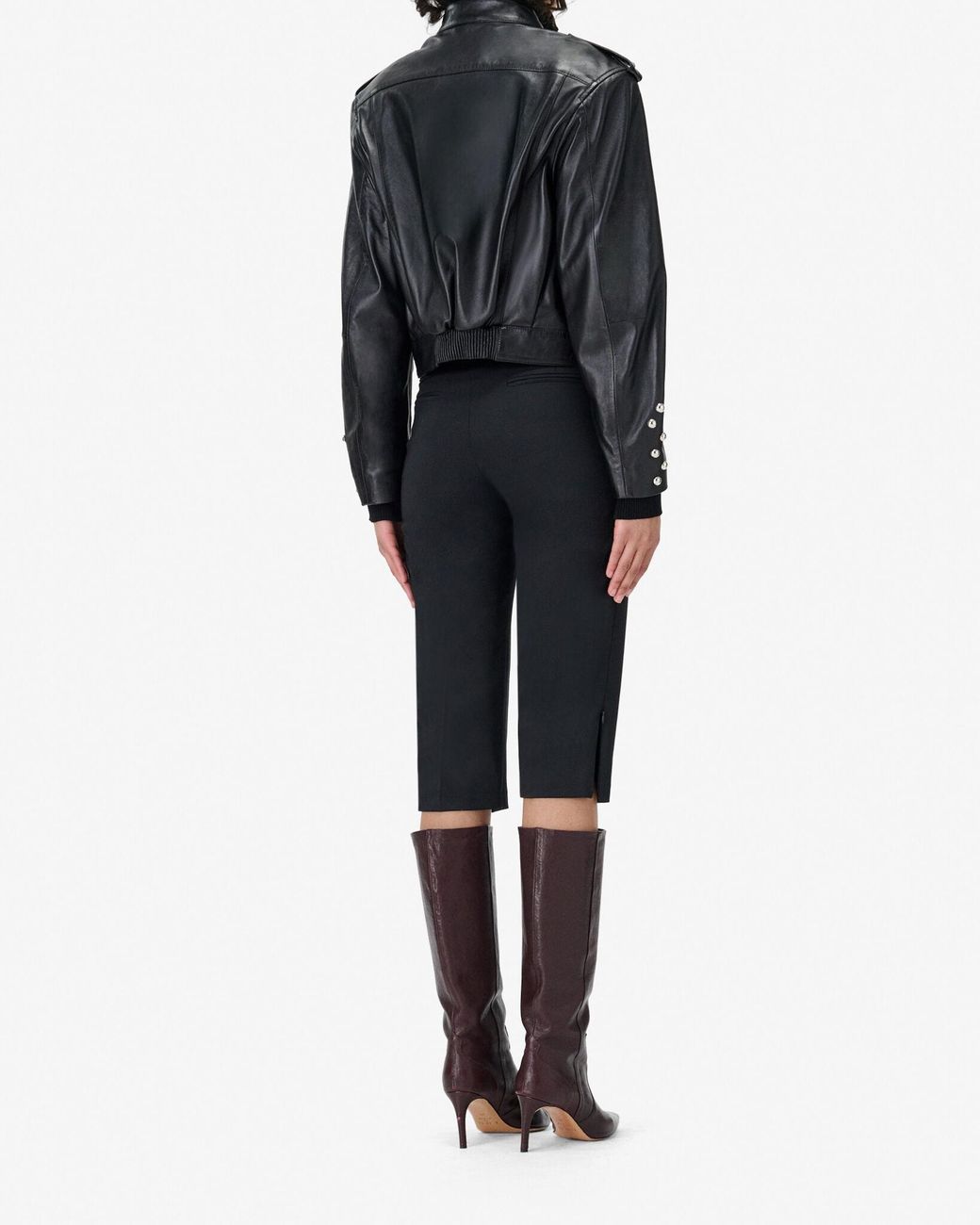 IRO Blue Studded Leather Jacket