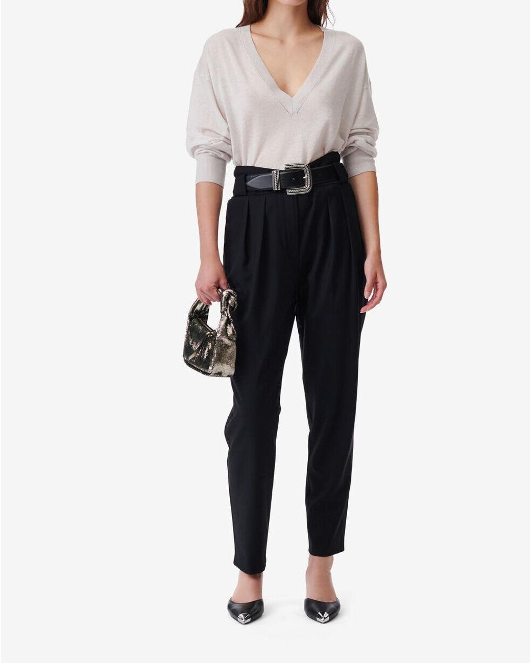 PULL OVERSIZE COL V IRO en coloris White