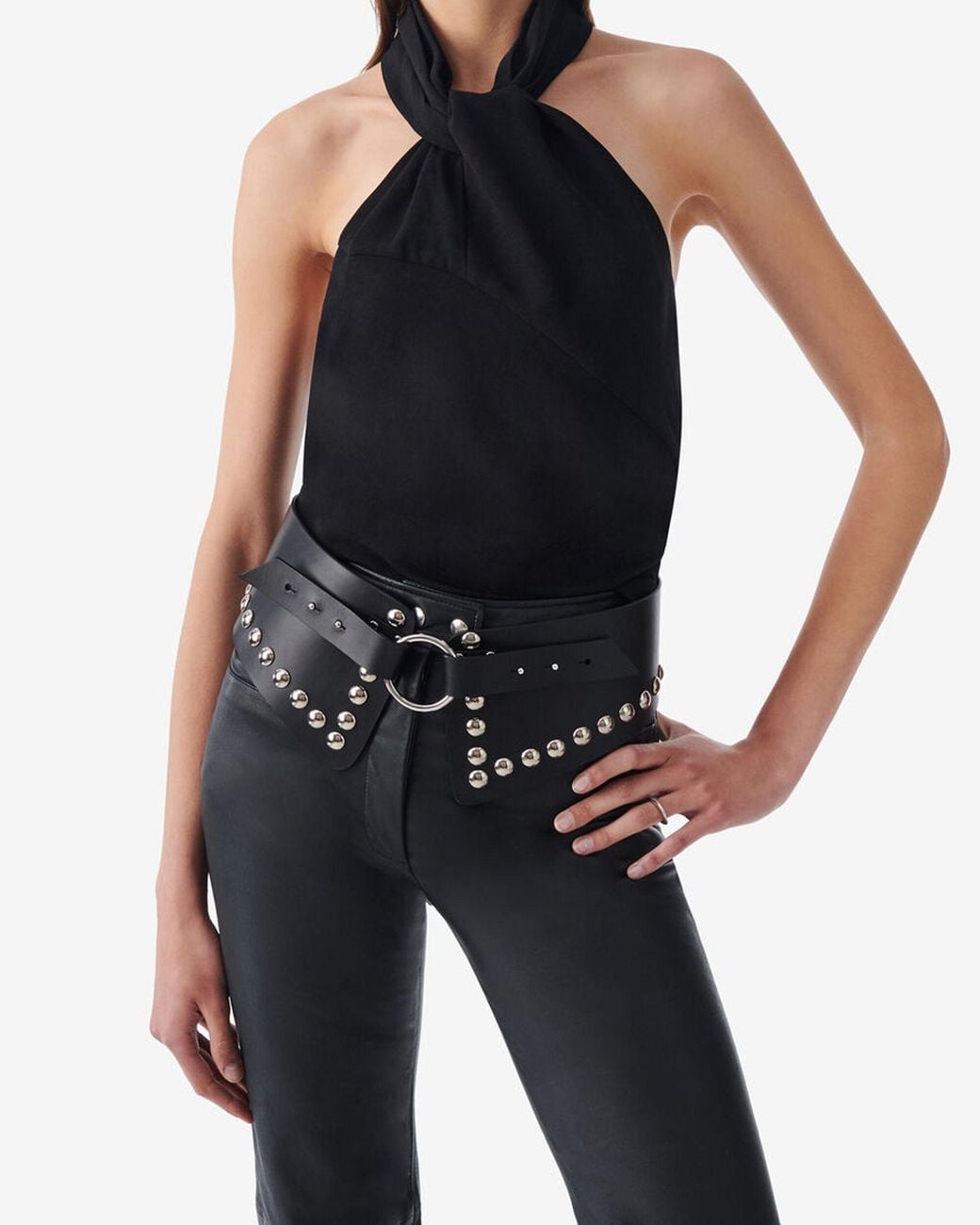 TOP DRAPÉ IRO en coloris Black