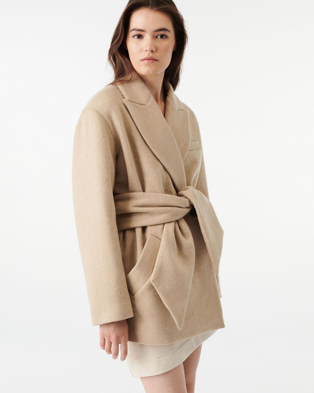 MANTEAU COURT CEINTUR ONERIA IRO en coloris Neutre Lyst