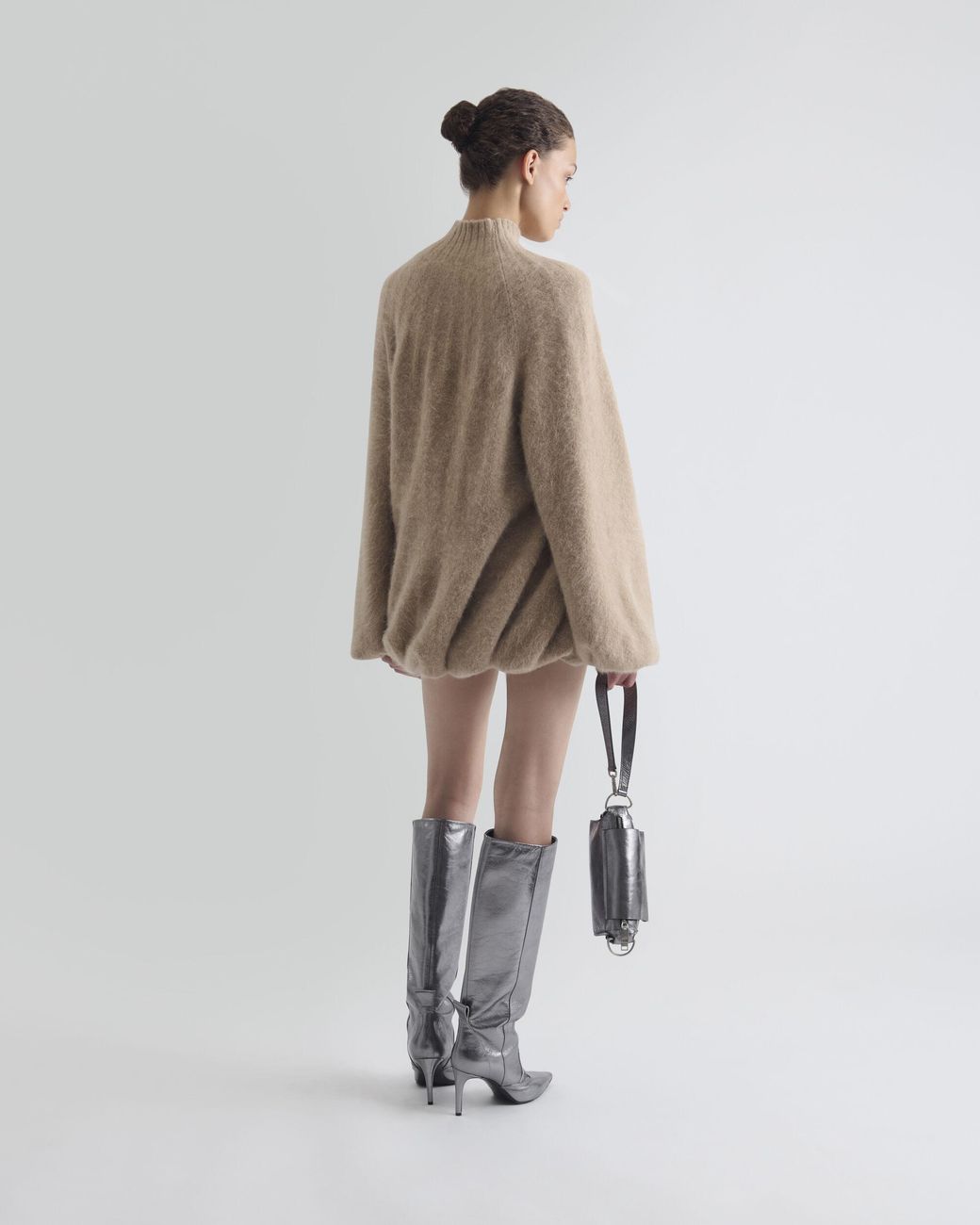 ROBE MINI EN MAILLE IRO en coloris Natural