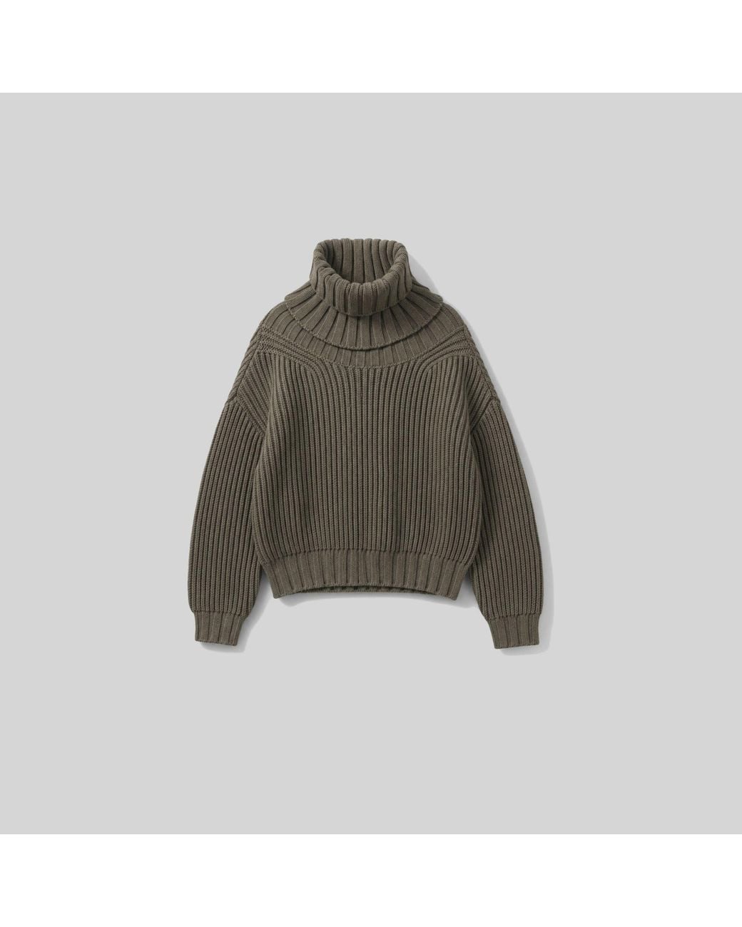 PULL COL MONTANT CÔTELÉ IRO en coloris Green
