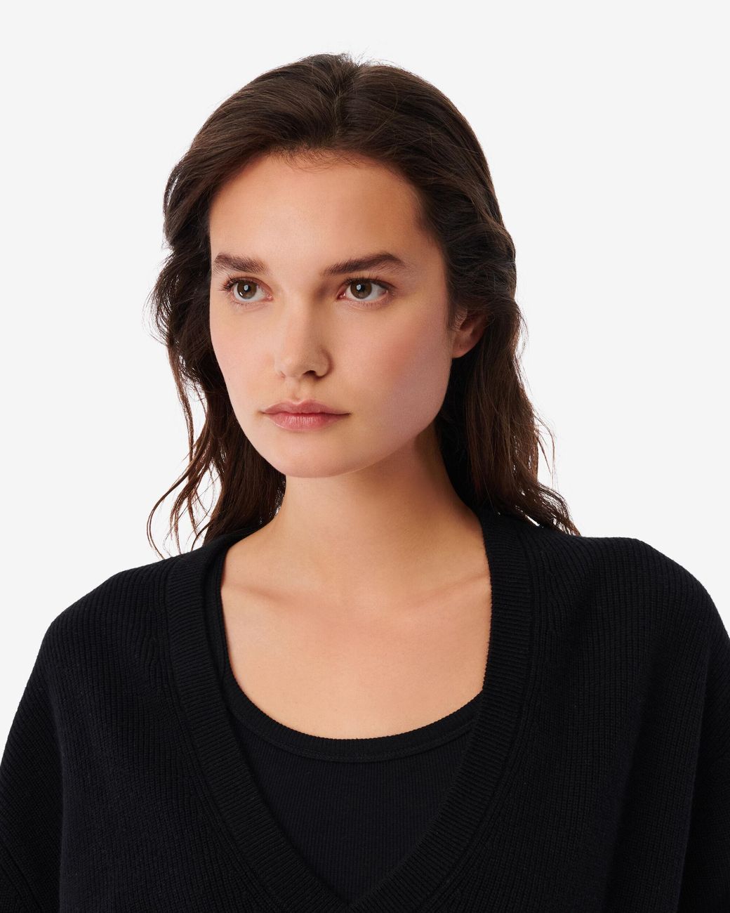 Viola Cropped V-neck Sweater IRO en coloris Noir | Lyst