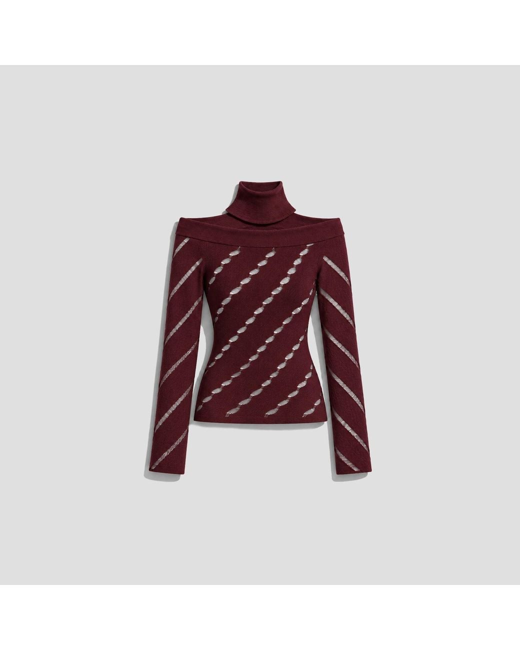 IRO Purple Openwork Sweater With Bared Shoulders