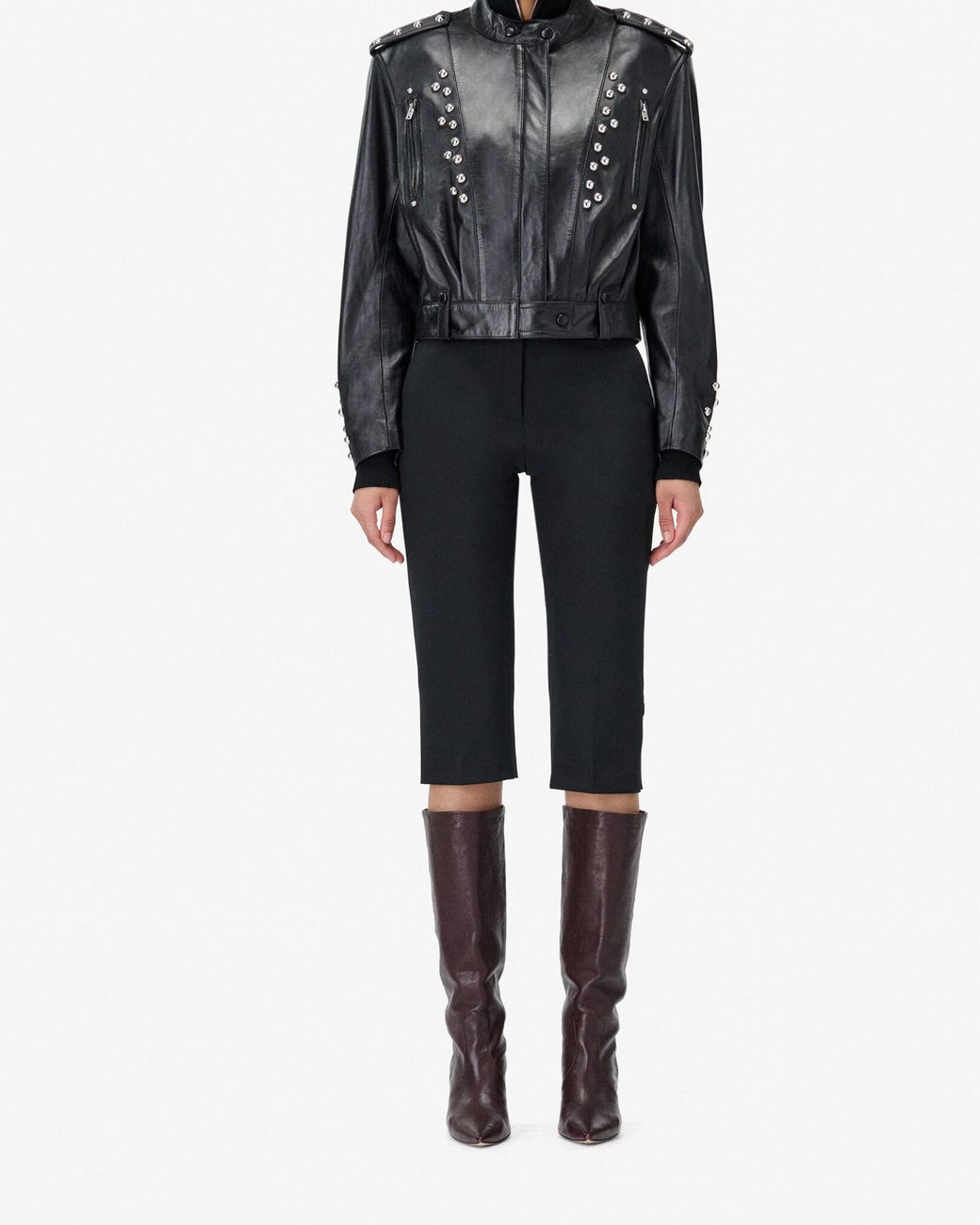 IRO Blue Studded Leather Jacket