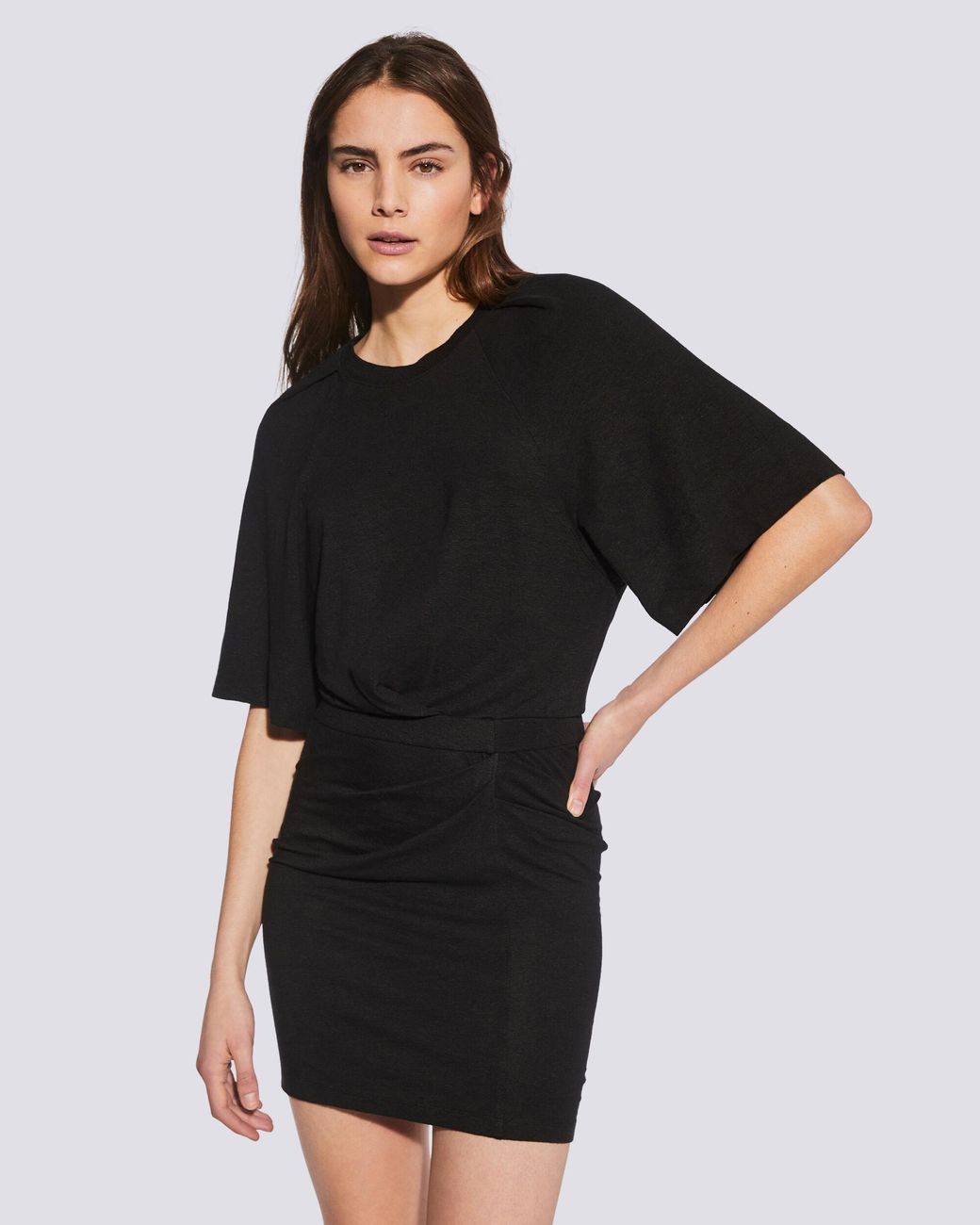 IRO Livy Fitted Linen Mini Dress in Black - Lyst