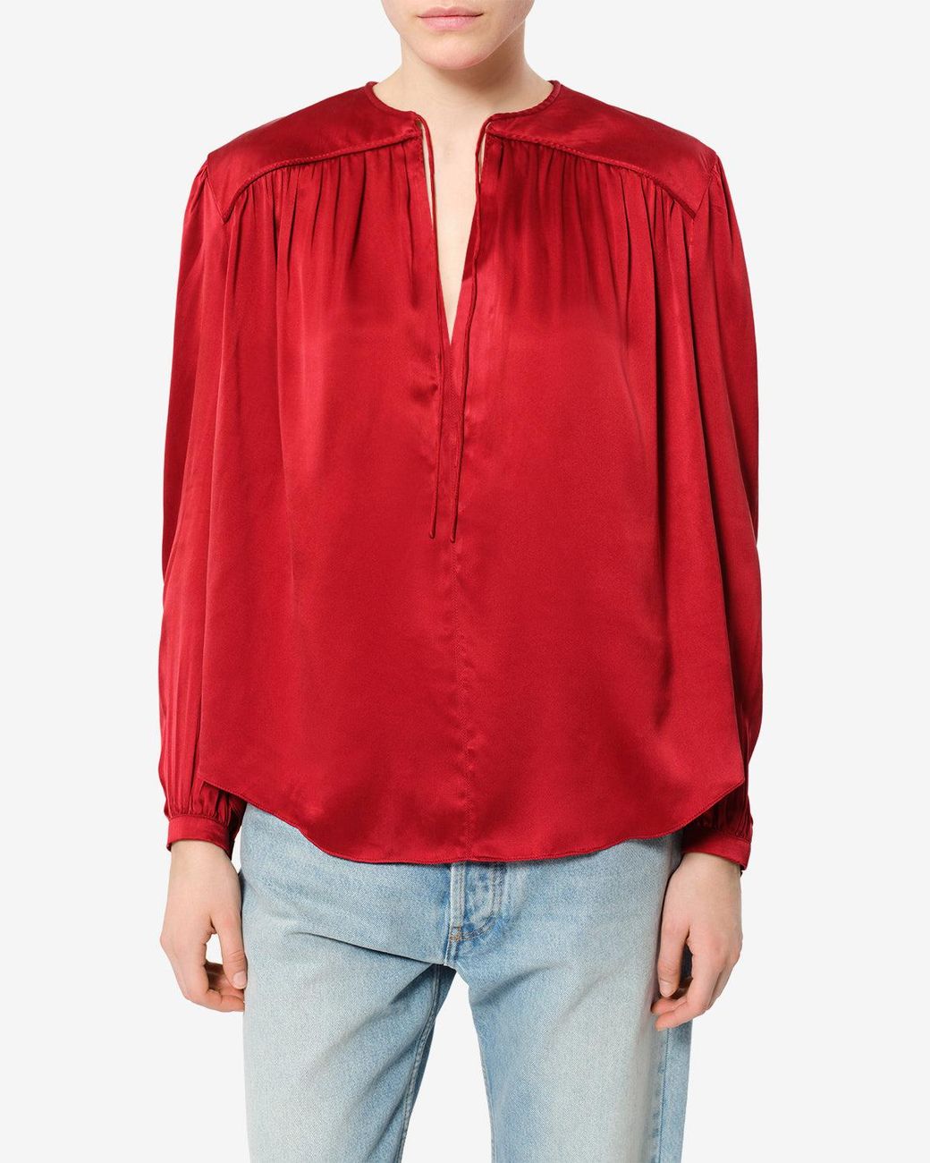 Isabel Marant Red Laraya Silk Blouse