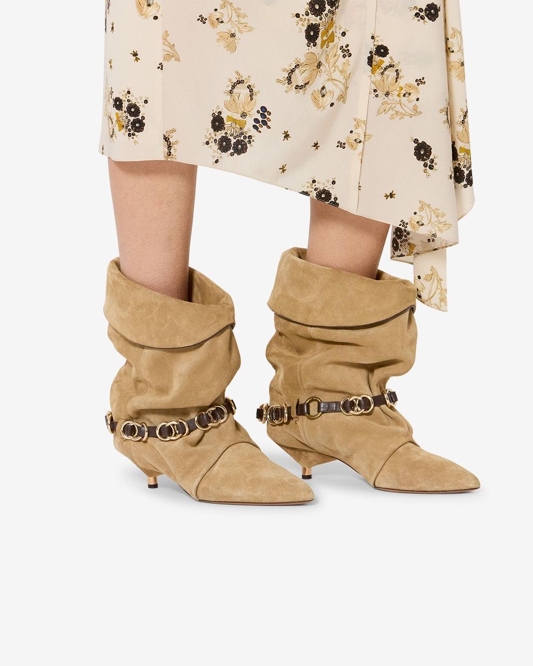 Isabel Marant Natural Edrik Rings Ankle Boots