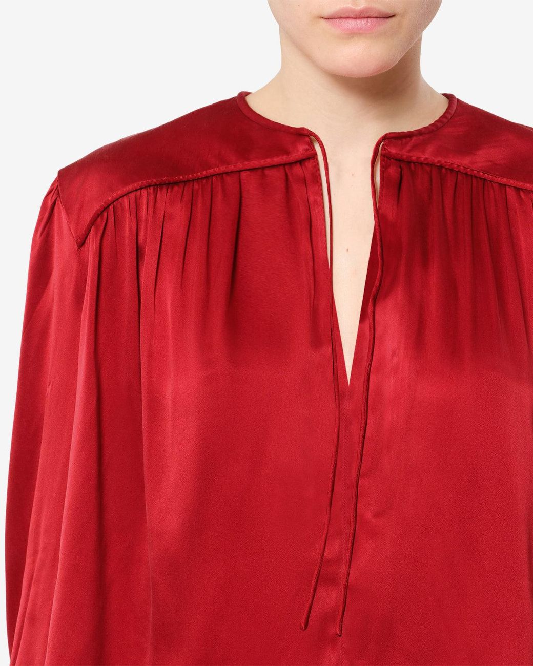 Isabel Marant Red Laraya Silk Blouse