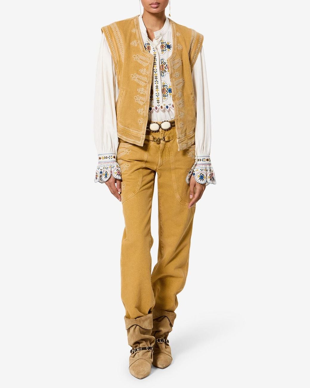 Isabel Marant White Edmee Denim Vest