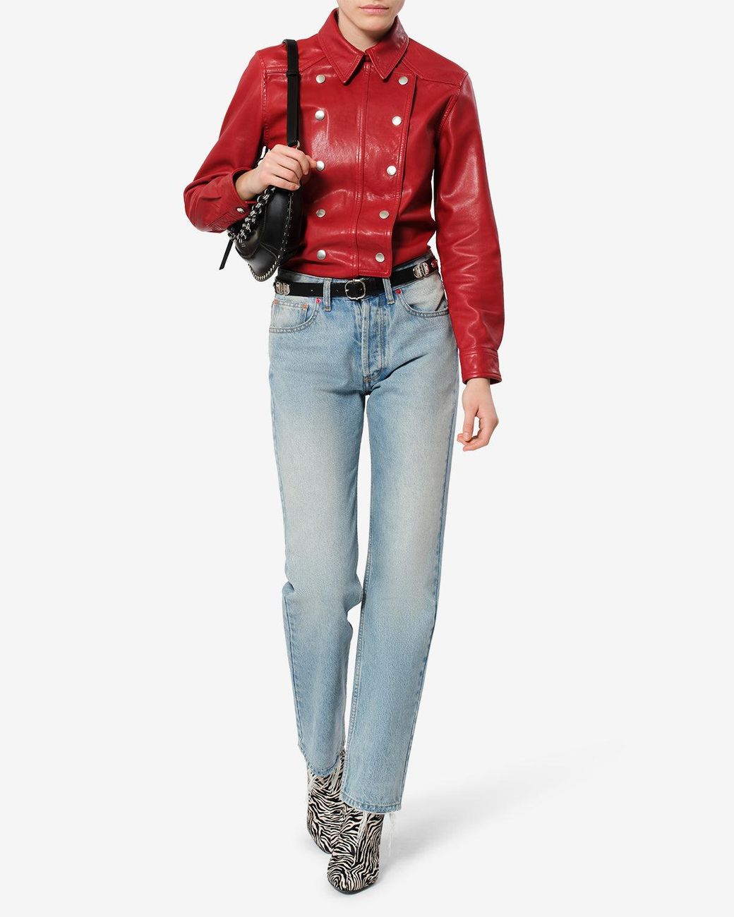 Isabel Marant Red Valdy Leather Shirt