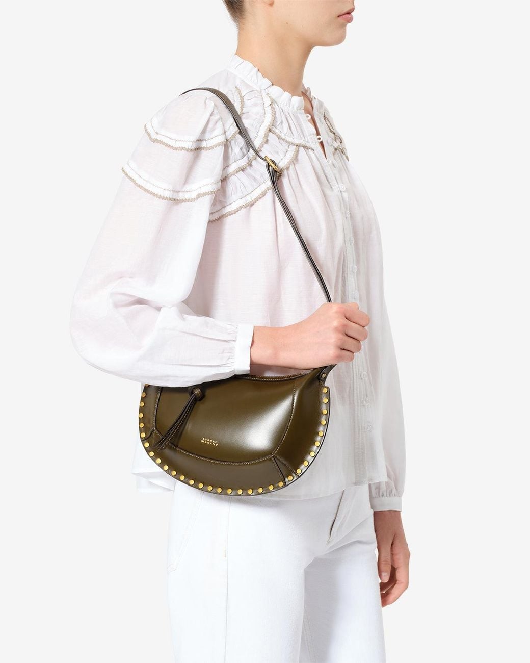 Isabel Marant Green Oskan Moon Bag