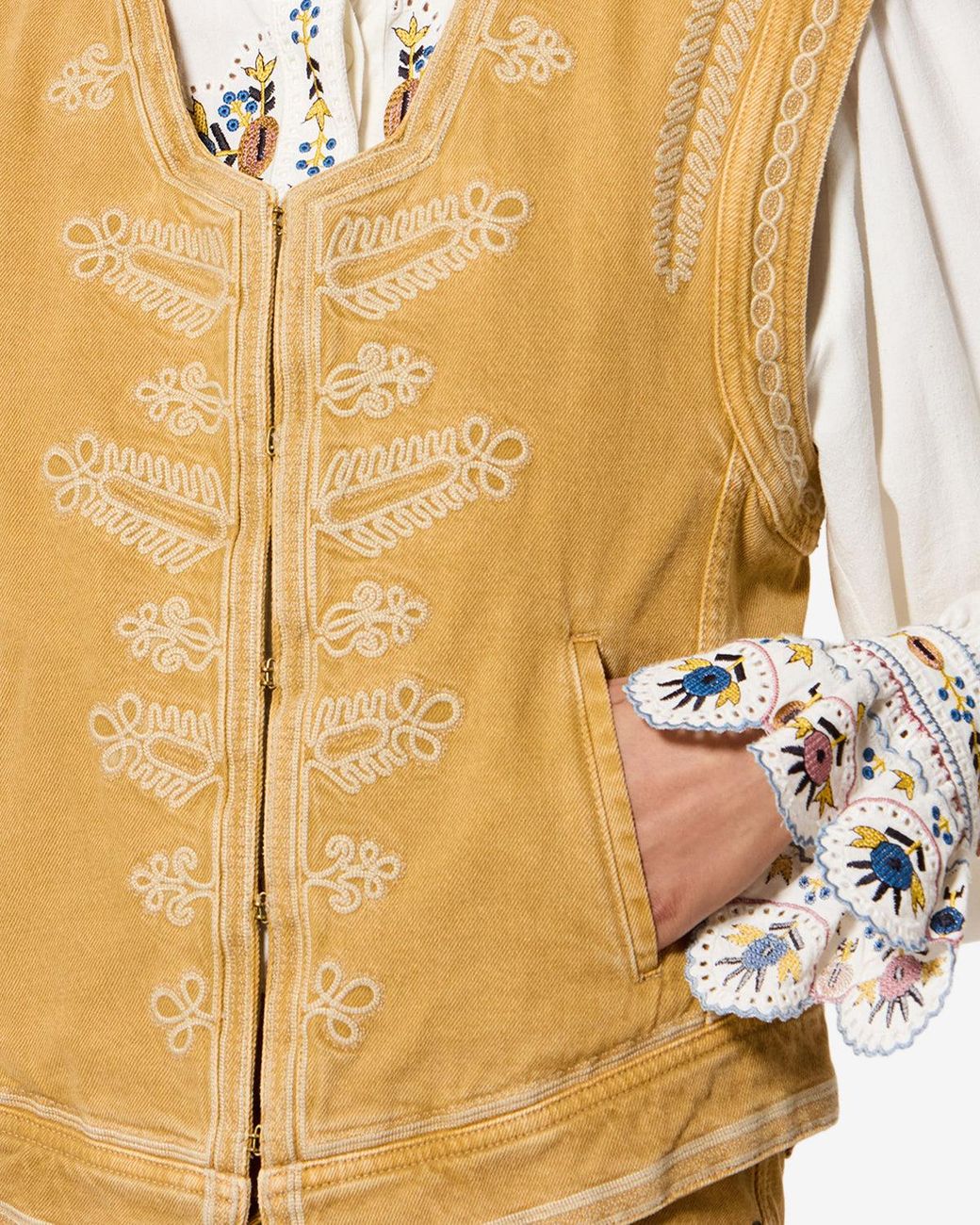 Isabel Marant White Edmee Denim Vest