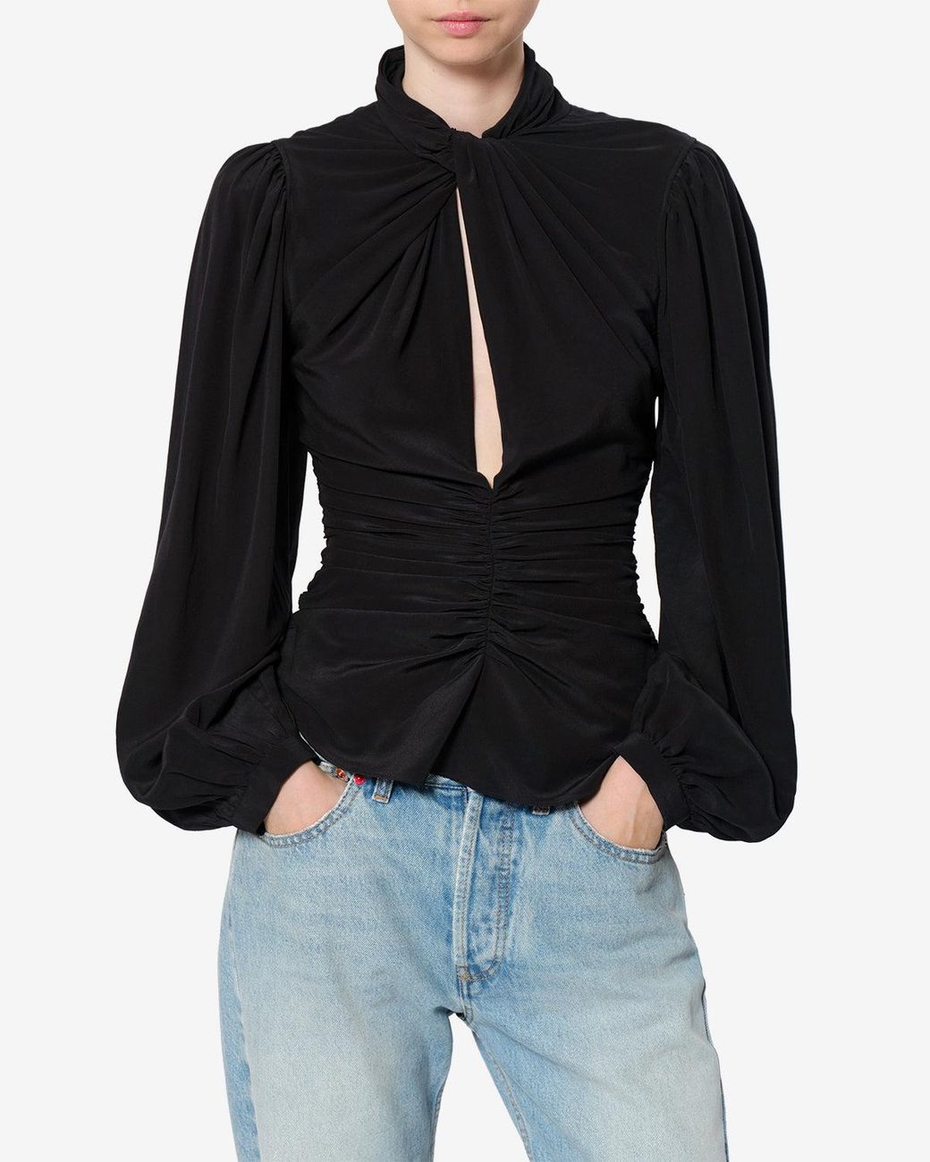 Isabel Marant Black Isabel Marant Ruched Long-Sleeve Blouse