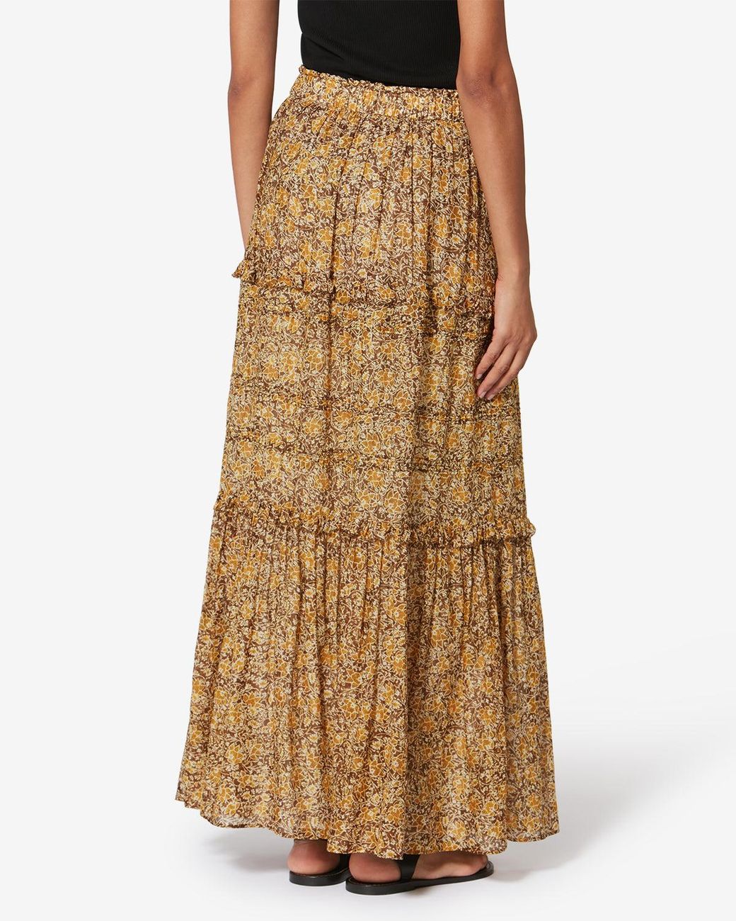 Isabel Marant Natural Volomia Ruffled Maxi Skirt
