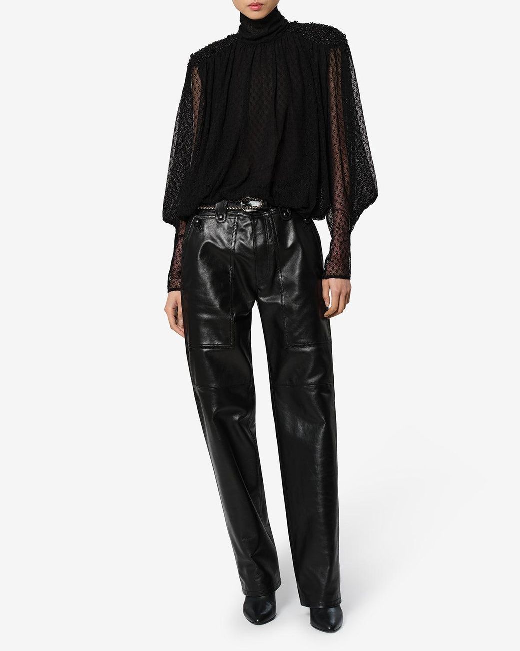 Isabel Marant Black Valka Leather Pants
