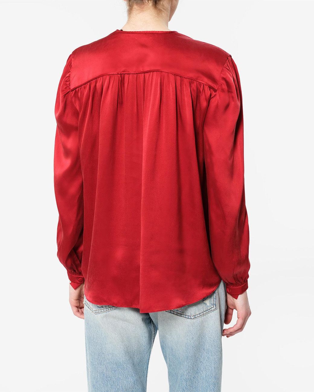Isabel Marant Red Laraya Silk Blouse
