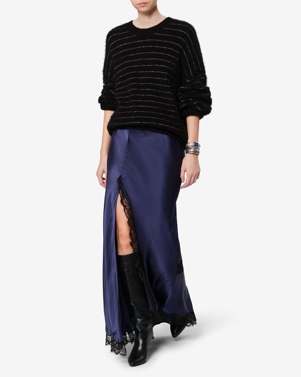 Isabel Marant Blue Alexandra Silk Skirt