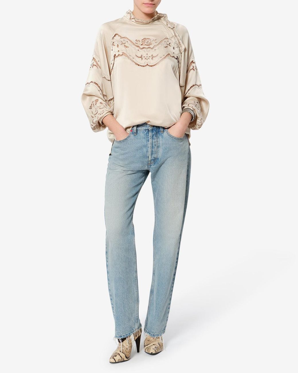 Isabel Marant Natural Enelia Silk Blouse
