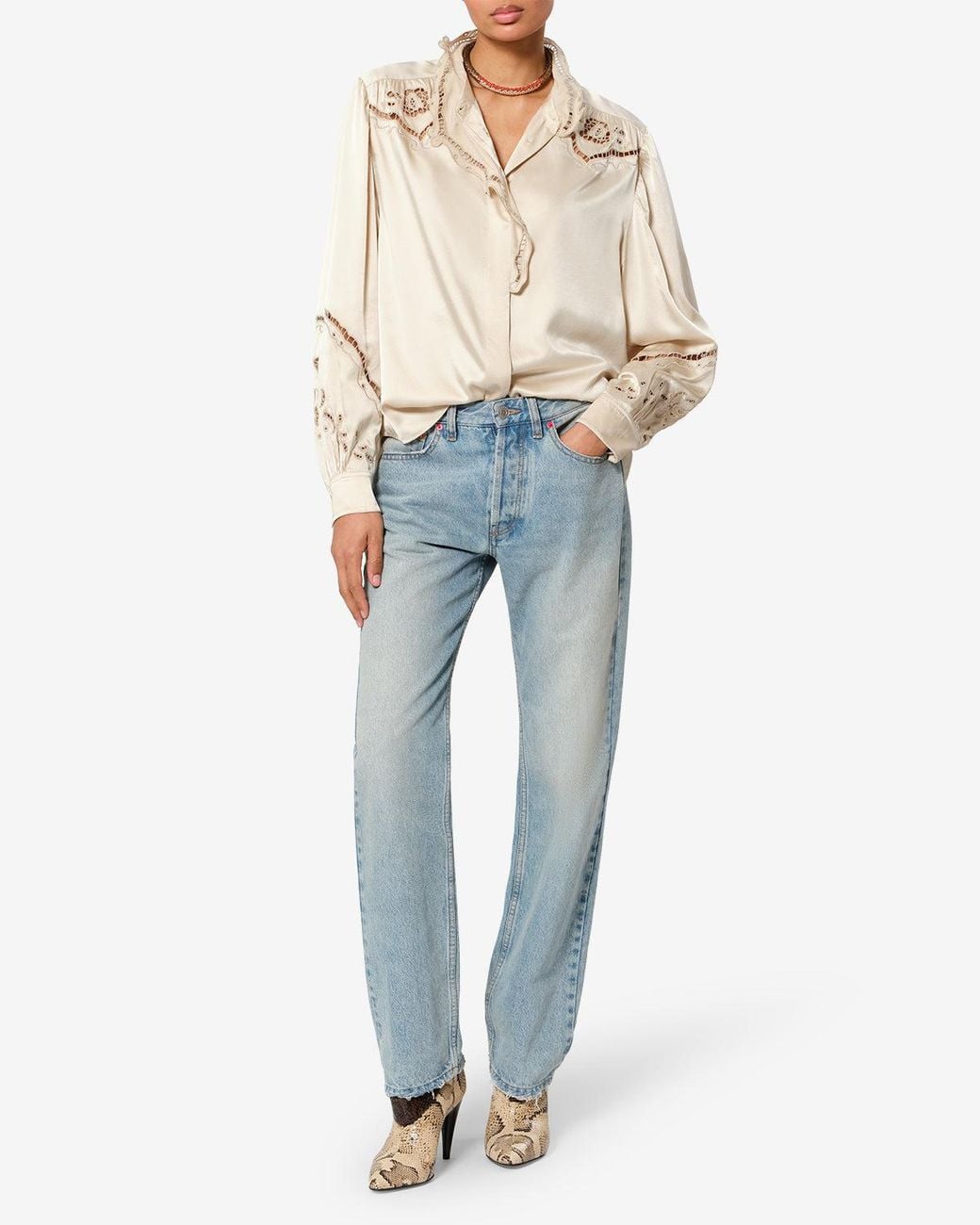 Isabel Marant Natural Ejali Silk Blouse