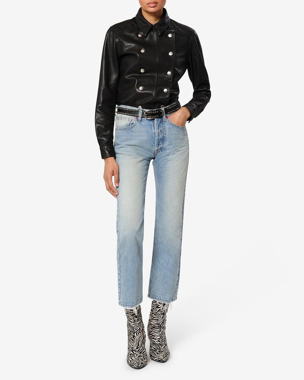Isabel Marant Blue Daya Cropped Jeans