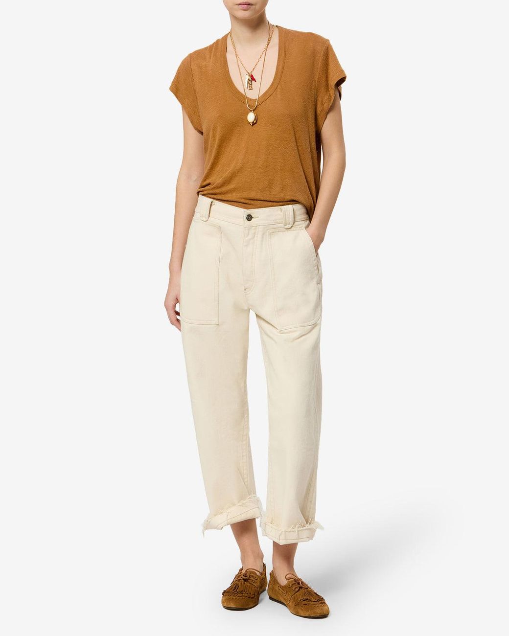 Isabel Marant White Zankou Linen T-Shirt