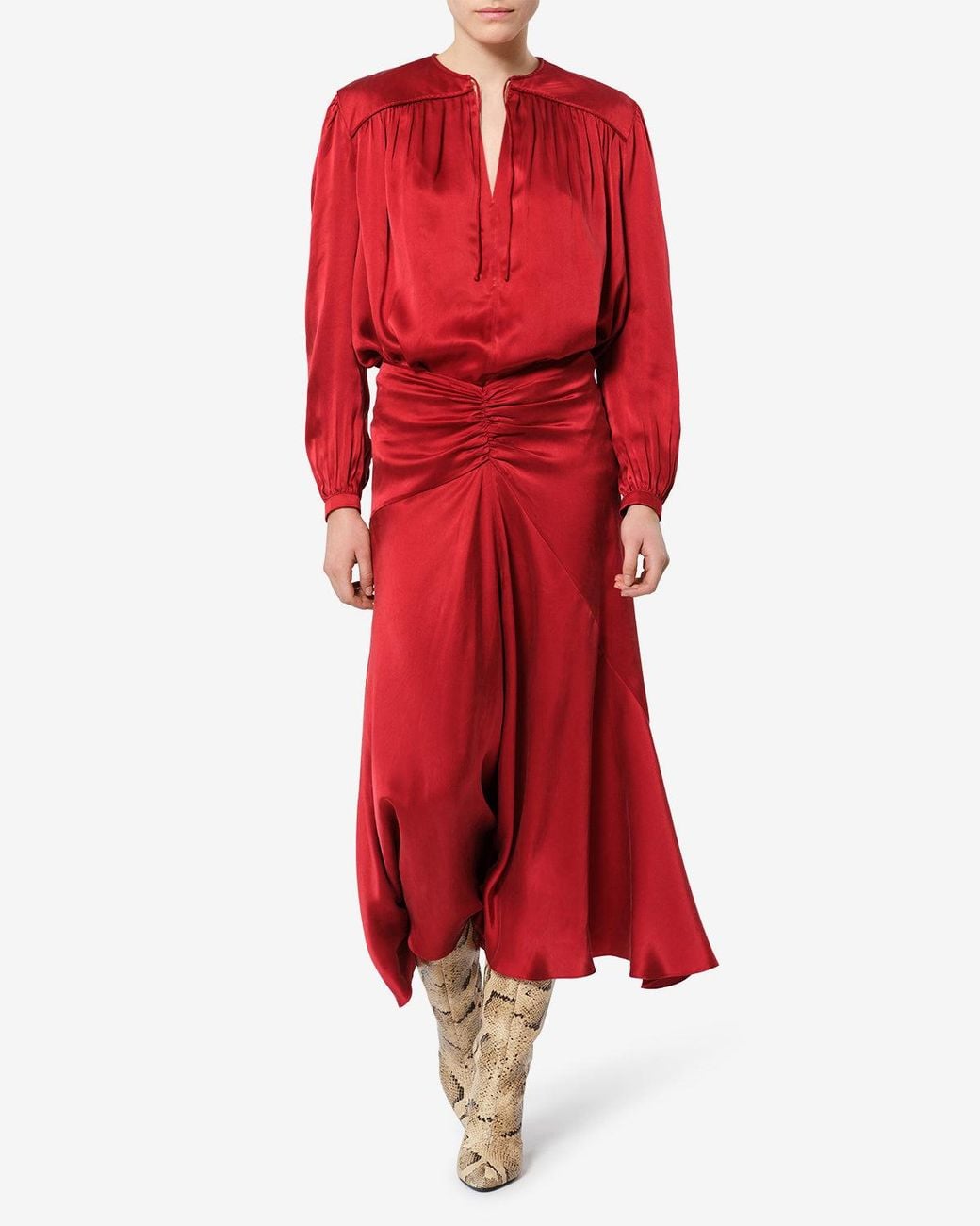 Isabel Marant Red Laraya Silk Blouse