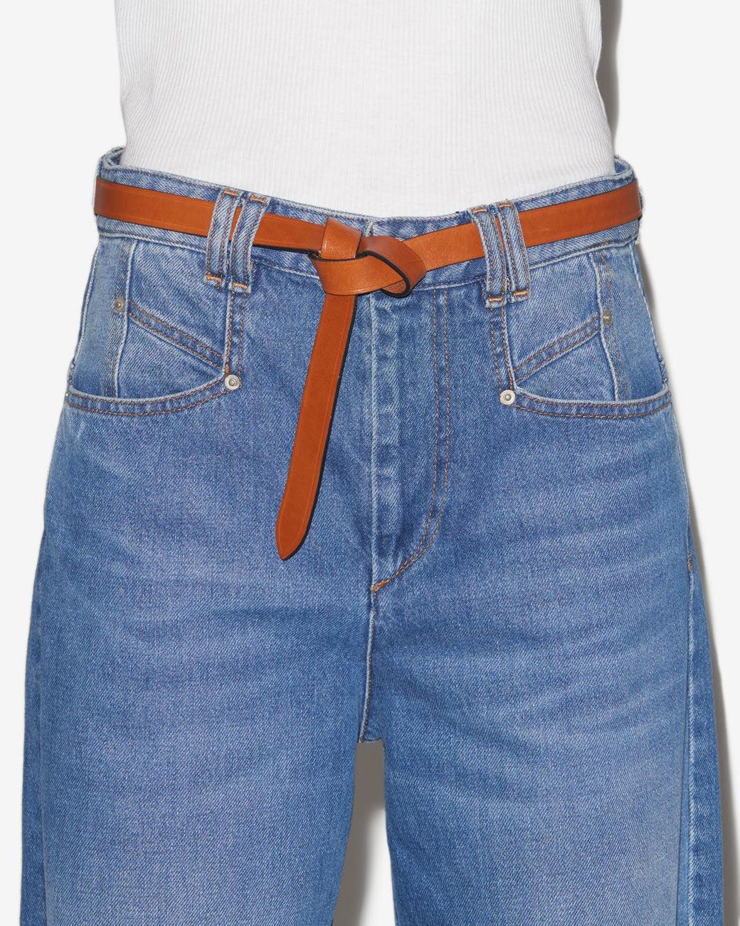 Isabel Marant Brown Kirka Calfskin Leather Belt