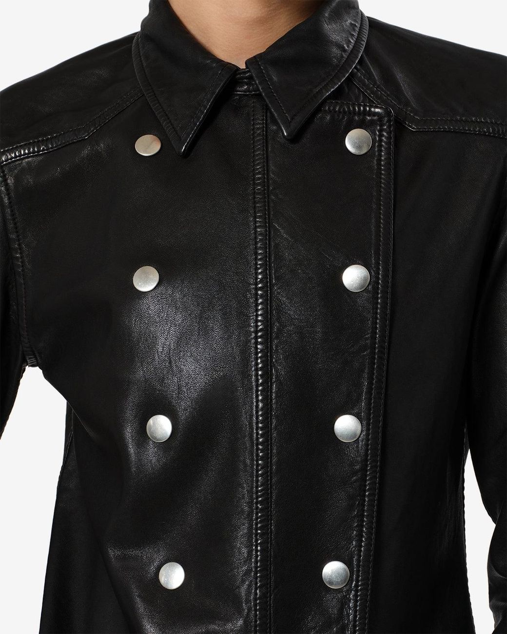 Isabel Marant Black Valdy Leather Shirt