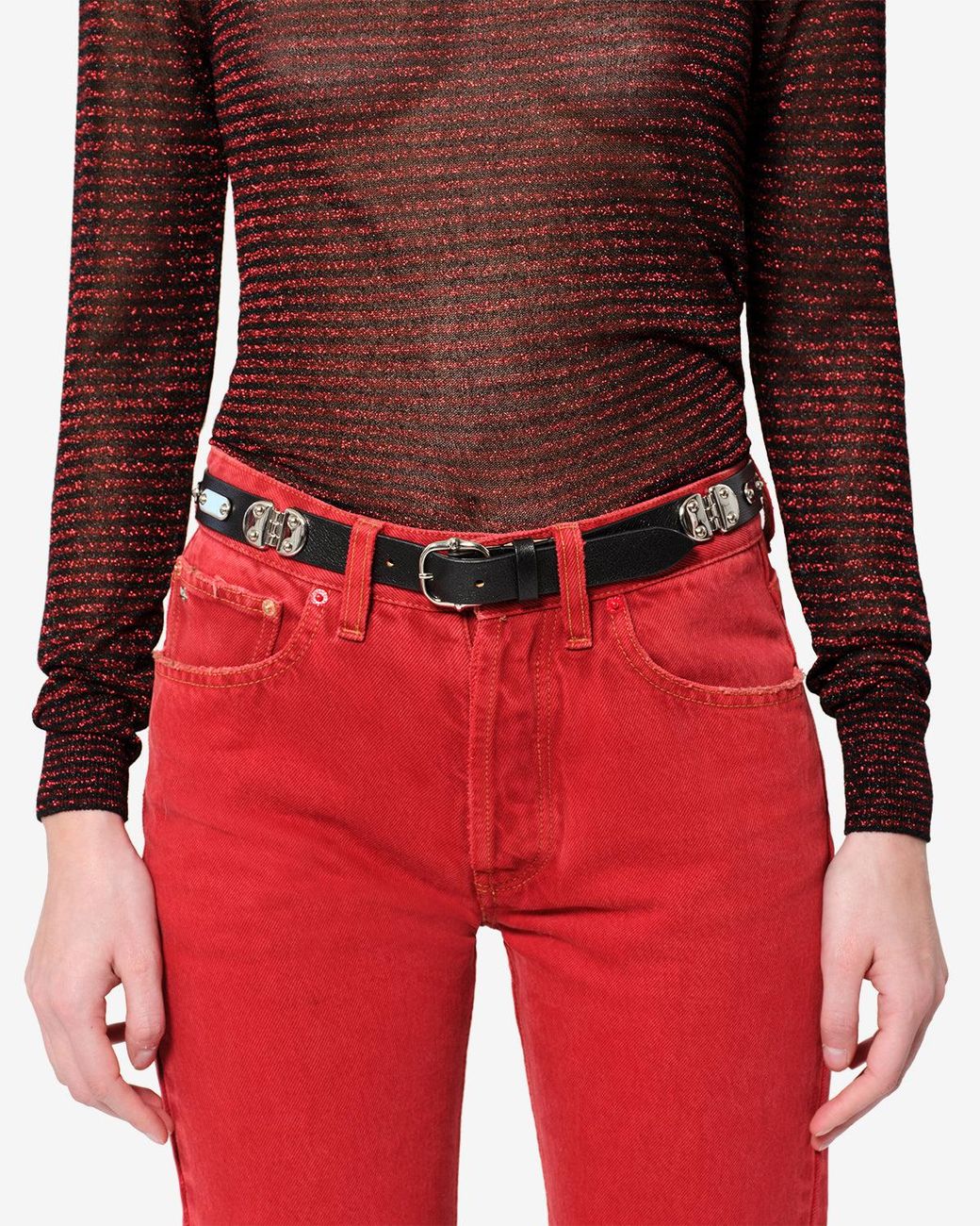 Isabel Marant White Depson Leather Belt