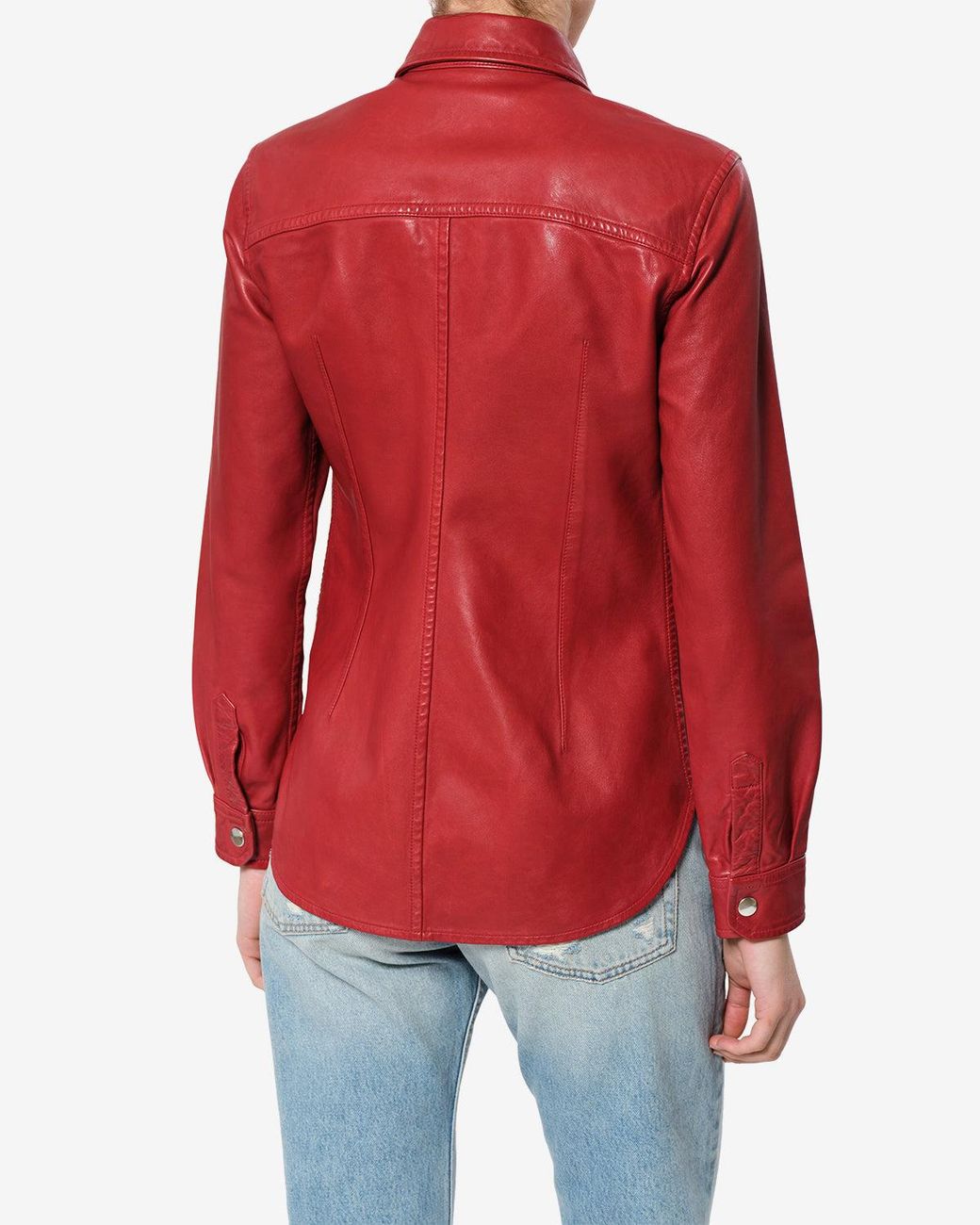 Isabel Marant Red Valdy Leather Shirt
