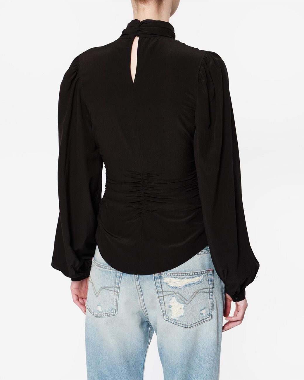 Isabel Marant Black Isabel Marant Ruched Long-Sleeve Blouse